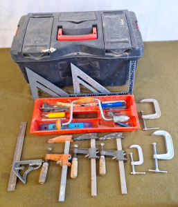 (1) Rubbermaid Toolbox W/ Tray & Assorted Hand Tools