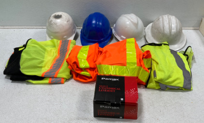 (4) Hard Hats (4) High Visibility Vests (1) Grade 2 Door Handle And Lock