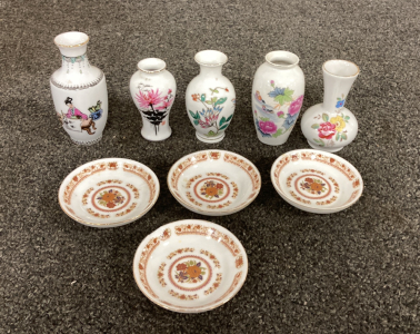 Assorted Mini Vases & Plates