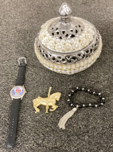 Jewelry Dish, Watch, Pin, & Bracelet
