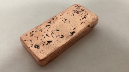 15.4 Oz Hand Poured Copper Ingot