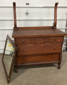 Antique 6-Drawer Dresser w/ Mirror