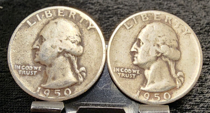 (2) 1950 90% Silver Quarters -Verified Authentic