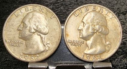 (2) 1962 90% Silver Quarters -Verified Authentic