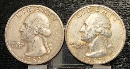 (2) 1962 90% Silver Quarters -Verified Authentic