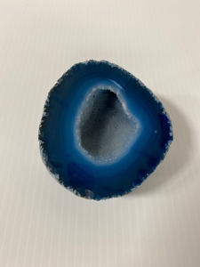 Blue Agate Geode 3 1/4&rdquo; Diameter