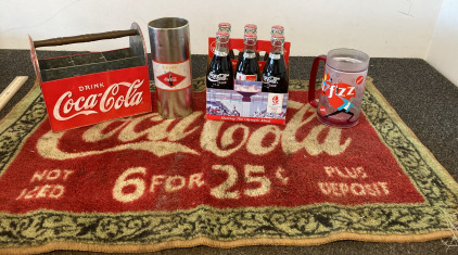 Coca-Cola Collectables, Coke Holders, Olympic Cokes (6Pack) Freeze Cup & Tin, Rug