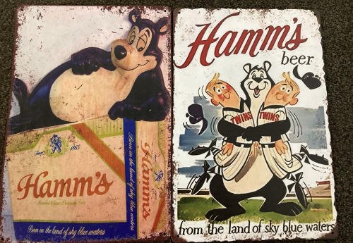2 Hamms Beer Tin Signs