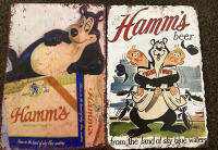 2 Hamms Beer Tin Signs