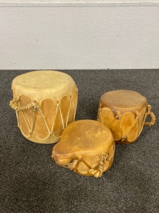 (3) Leather Made Drums