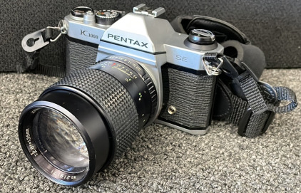 Pentax Asahi K1000 W/ SMC Pentax-A 1:2 50mm Lens & JCPenney Coated Optics 55mm Lens