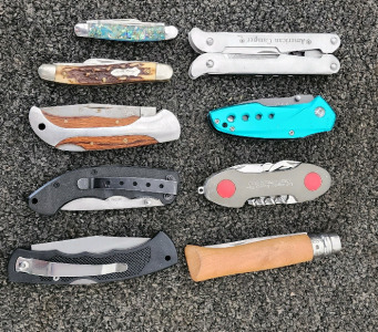 Assorted Pocket Knives And Utility Tools