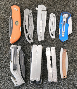 Assorted Pocket Knives And Utility Tools