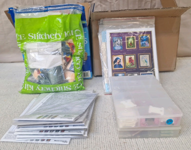 2 Boxes of Cross Stitch Patterns & Supplies...BB3