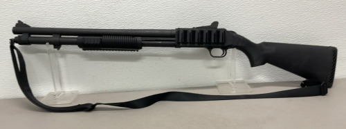 Mossberg Model 590 Police Tactical 12 Gauge Pump Shotgun W/ Sling And Side Saddle Shell Holder