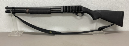 Remington Model 870 Police Tactical 12 Gauge Pump Shotgun W/ Sling And Side Saddle Shell Holder
