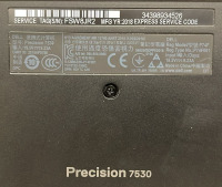 Dell Precision 7530 Laptop W/ Intel Core i7 Processor W/ The Hard Drive Removed #FSW8JR2 - 6