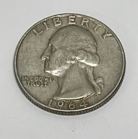 (2) Silver Washington Quarters Dated 1964 - 3