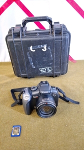 (1) Canon Powershot SX/10S W/Pelican Case, & (1) SD Card