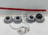 (3) Interlogix TVW-3101 IP Wedge Camera (1) InterLogix TVD-5301 IP Plastic Mini Dome