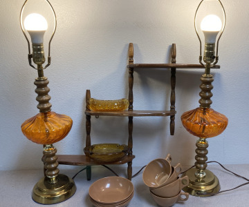 Vintage Lamps, Ashtray & More