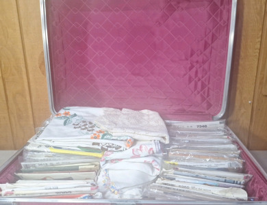Vintage Suitcase w/ Sewing Patterns