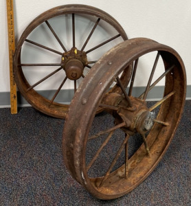 Vintage Cast Iron Wagon Wheels