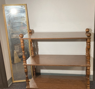 Vintage Book Shelf, Standing Mirror