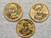 (3) Presidential US Coins in Case