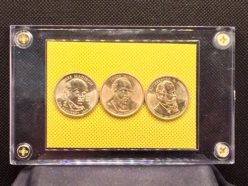 (3) Presidential US Coins in Case