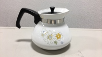 1970s Floral Bouquet Corningwear 6 Cup Coffee Pot