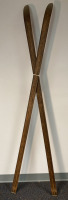 Bonna Wooden Skis W/ Poles - 3