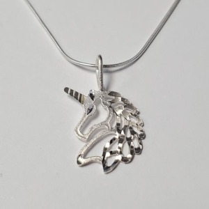 $120 Silver Unicorn 18" Necklace