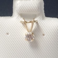 $160 14K White Sapphire(0.15ct) Pendant