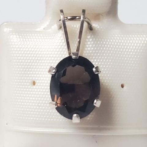 $120 Silver Smokey Quartz(1.25ct) Pendant