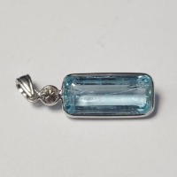 $1600 14K Aquamarine(6.2ct) Diamond(0.2ct) Pendant