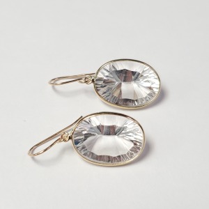 $1060 10K White Topaz(10ct) Earrings