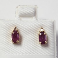 $700 14K Ruby And Diamond Earrings