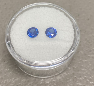 (1) 1.10CT Natural Blue Sapphire Round Cut Faceted Pair of Gemstones