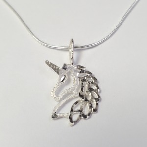 $60 Silver Unicore 18" Necklace