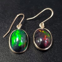 $1645 10K Black Opal (Smoked)(4.6ct) Earrings