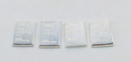 (4) 1 Gram Silver Bars