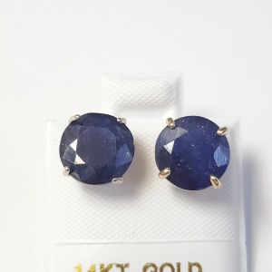 $1400 14K Blue Sapphire(6.2ct) Earrings