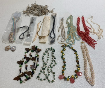 Assorted Costume Jewelry w/ Saltwater Pearls