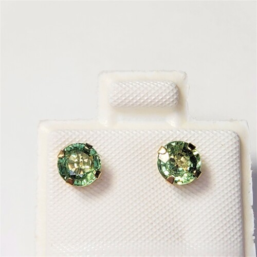 $500 10K Fancy Green Sapphire(1.2ct) Earrings