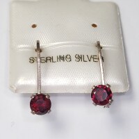 $100 Silver Garnet 19" Earrings