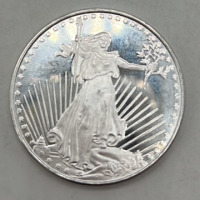 1 Troy Oz Liberty Silver Coin, .999 Fine Silver