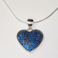 $140 Silver Blue Crystal 19" Necklace