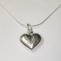 $160 Silver Heart 19" Necklace