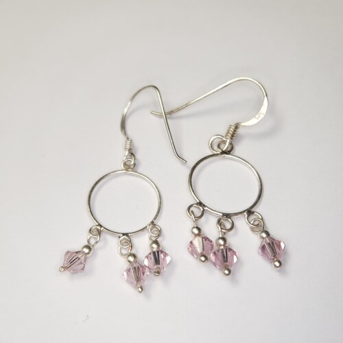 $100 Silver Crystal Earrings